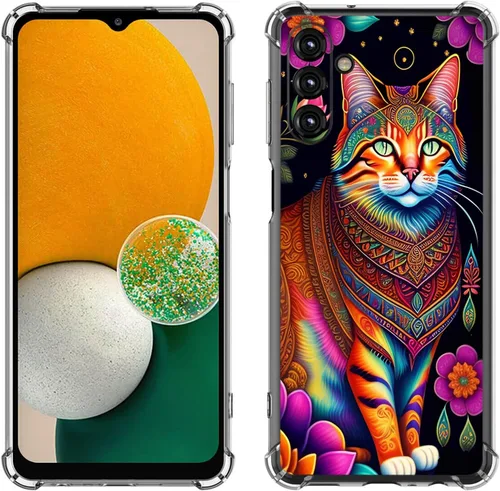 Vista 48 de Samsung Galaxy A14 5G - Funda para teléfono celular, diseño de flores de mariposa azul, a prueba de golpes, TPU con bordes elevados, compatible