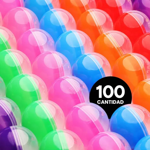 Vista 2 de Máquina expendedora de cápsulas, cápsulas redondas translúcidas vacías 100 unidades de 2 pulgadas – Cápsulas de máquina de chicles a granel