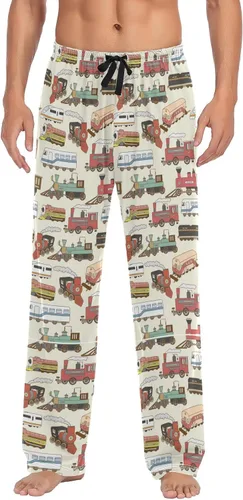 Vista 7 de Ollabaky Pantalones de pijama para hombre, pantalones de pijama con bolsillos, pantalones de descanso para hombre Multi 01
