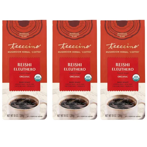Vista 18 de Teeccino Lion’s Mane Rhodiola Café alternativo de setas adaptogénicas - Rosa - Café de setas herbal con sabor a mane de león y rhodiola, tostado