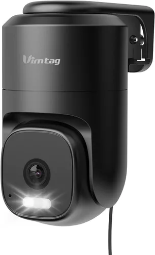 Vista 19 de VIMTAG 2.5K Pan/Tilt Cámara de seguridad para exteriores con cable para el hogar, WiFi de doble banda