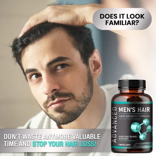 Vista 6 de Vitaminas para el crecimiento del cabello para hombres + limpieza y desintoxicación pulmonar. Apoya la salud pulmonar. Apoya la salud respiratoria.