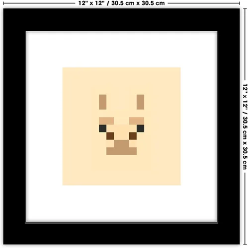 Vista 7 de Trends International Gallery Pops Minecraft: Pixeles icónicos - Mobs - Arte de pared de llama, versión enmarcada en negro, 12 x 12 pulgadas