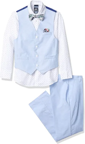 Vista 6 de Nautica Conjunto formal Legacy de 4 piezas para niños, incluye chaleco, pantalones, camisa de vestir y corbata Chaquetón
