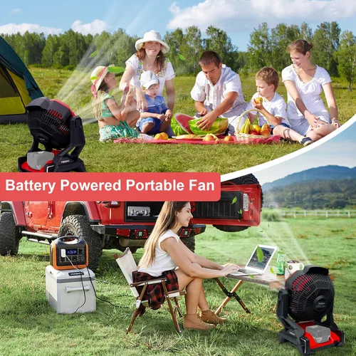 Vista 6 de Ventilador inalámbrico para el lugar de trabajo Milwaukee de 18 V, ventilador portátil alimentado por batería con motor sin escobillas, velocidad