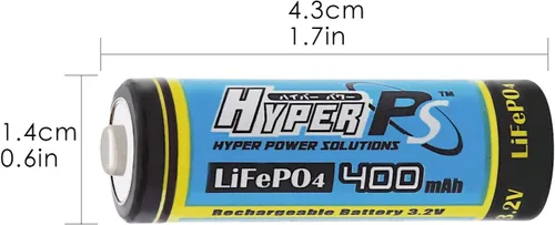 Vista 4 de Paquete de 16 baterías recargables LiFePo4 14430 de 3.2 V (0.551 x 1.693 in) 400 mAh para luz de panel solar, cepillo de dientes, afeitadora