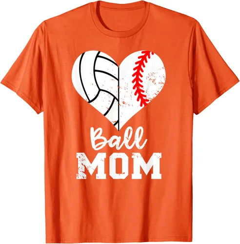 Vista 27 de Ball Mom Heart Funny Baseball Voleibol Mom - Camiseta para mamá, Negro, S