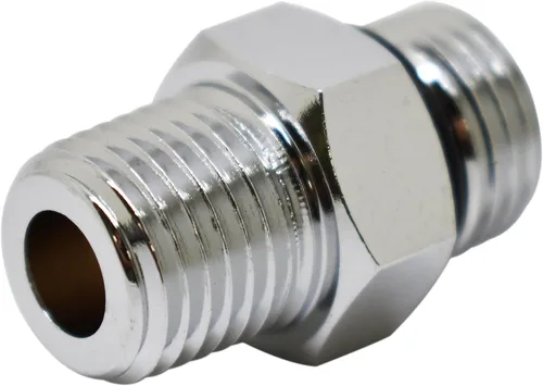 Vista 3 de Scuba Choice Buceo macho 9/16-18 a macho 1/4" adaptador NPT, plata