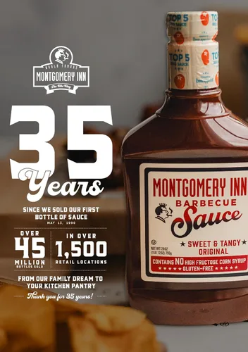 Vista 4 de Montgomery Inn Salsa de barbacoa (28oz) - Paquete de 3 Original dulce y picante