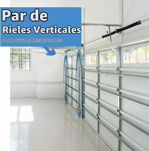 Vista 2 de Reemplazo de riel vertical para puerta de garaje, juego de rieles de puerta izquierda y derecha para 7 pies de alto, rieles de puerta de acero