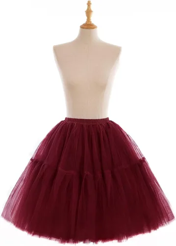 Vista 4 de BABYONLINE D.R.E.S.S. Falda tutú para mujer, falda de tul a la rodilla, falda de enagua de crinolina rockabilly tutú faldas deslizantes