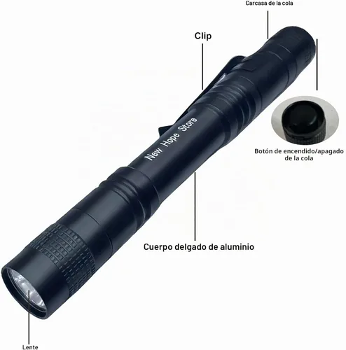 Vista 2 de Linterna para bolígrafo, mini linterna LED súper brillante con clip de bolsillo, linterna compacta para inspección, reparación, camping, alrededor