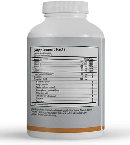Vista 2 de MaxiVision AREDS 2 Suplementos de luteína y zeaxantina, vitaminas oculares para apoyo visual con zinc, vitaminas C y E, fórmula de apoyo macular