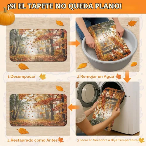 Vista 7 de ArtSocket Juegos de baño de otoño con cortina de ducha y alfombras, arce