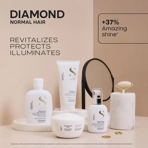 Vista 9 de Alfaparf Milano Semi Di Lino Diamond Illuminating Hair Mask - Acondicionador profundo seguro para el color para cabello teñido – Añade brillo
