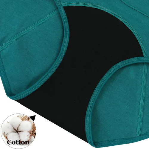 Vista 5 de Nalwort Ropa interior de algodón a prueba de fugas para el período menstrual para mujer