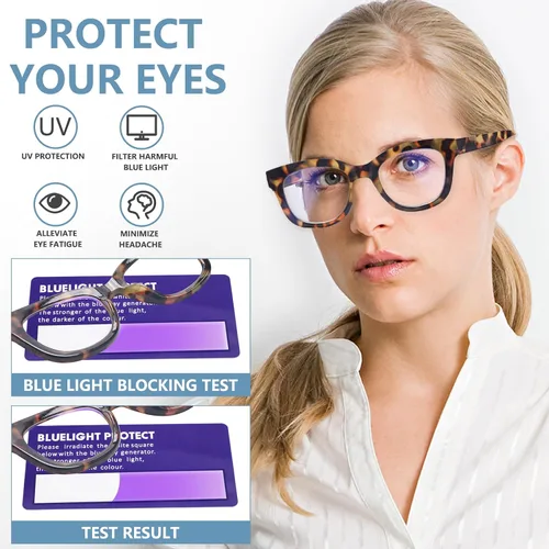 Vista 2 de Anteojos progresivos de lectura multienfoque para mujer, con bloqueo de luz azul, lentes para lectura de computadora