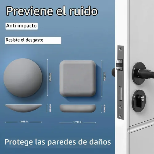 Vista 2 de Topes de Puerta Protector de Pared Amortiguador Protector Pomo de Puerta Parachoques de Manija de Puerta Silenciador Autoadhesivo Almohadilla