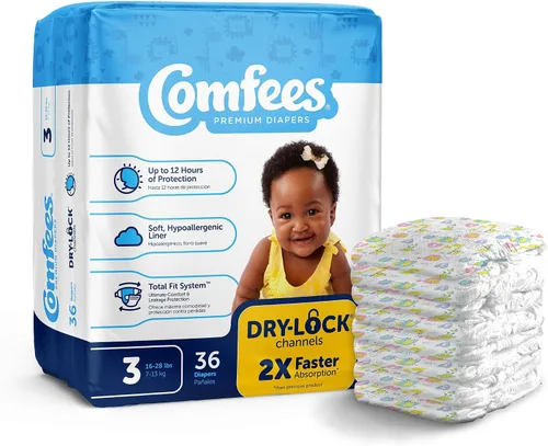 Vista 12 de Comfees Pañales de bebé prémium con sistema de ajuste total para niños y niñas, talla 5, 27 unidades, CMF-5