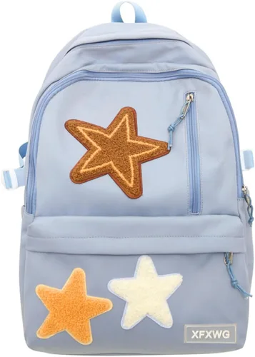 Vista 6 de Y2k - Mochila con colgante kawaii con diseño de estrellas estéticas, bonita bolsa para computadora portátil de preppy, suministros de regreso a