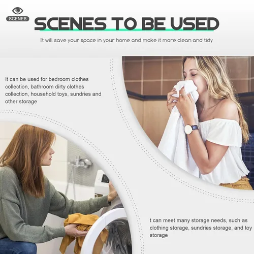 Vista 4 de PRETYZOOM Cesta tejida de bambú versátil con tapa, almacenamiento multiusos para juguetes de basura y artículos diversos, material natural