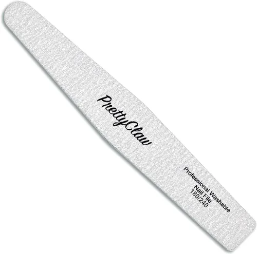 Vista 3 de PrettyClaw 10 limas de uñas profesionales de grano 180/240, limas de uñas acrílicas de diamante de cebra de doble cara, centro de plástico