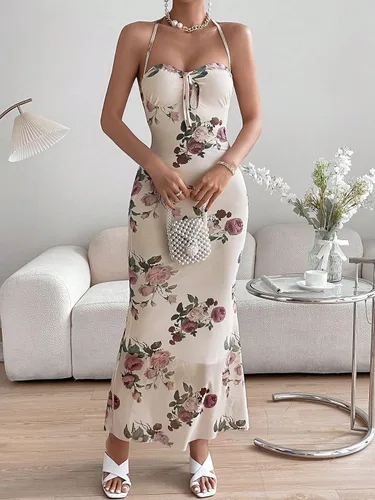 Vista 4 de Floerns Vestido largo sin mangas con estampado en toda la parte superior para mujer