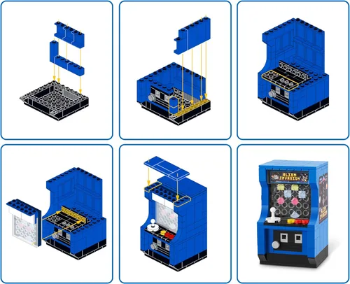 Vista 7 de ZURU MAX - Ladrillos de construcción retro prémium (máquina de arcade) juguete coleccionable de desembalaje