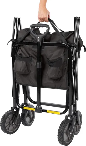 Vista 3 de Amazon Basics - Carro plegable resistente para exteriores, para deportes al aire libre, con capacidad de peso de 265 libras, para acampar, jardín