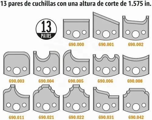 Vista 2 de CMT 692.013.14 Juego de perfiles y moldeo, diámetro de 4 pulgadas, diámetro de 1-1/4 pulgadas