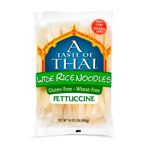 Vista 16 de A Taste of Thai Fideos de Arroz Fettuccine (Corte Recto) Sabor Tailandés de Calidad de Restaurante en Minutos Vegano, Sin Gluten, Sin Trigo, Sin