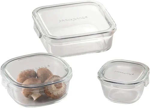 Vista 16 de iwaki PS-PRN-4G1 Heat Resistant Glass Storage Containers, Green, Set of 4, Pack & Range