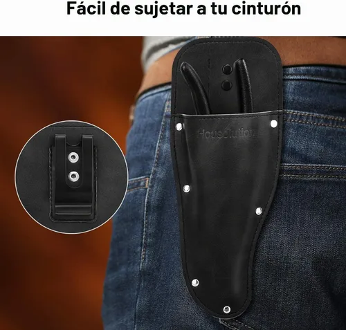 Vista 3 de Housolution Funda para Podadora de Jardín, Funda para Podadora, Funda de Cuero PU Premium, Estuche Protector Vaina para Tijeras de Podar de Negro