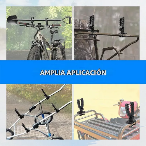 Vista 5 de KEMIMOTO Soporte de herramientas para ATV, montaje de herramientas de caza, agarres de soporte de arco con correas de goma compatibles con bicicleta