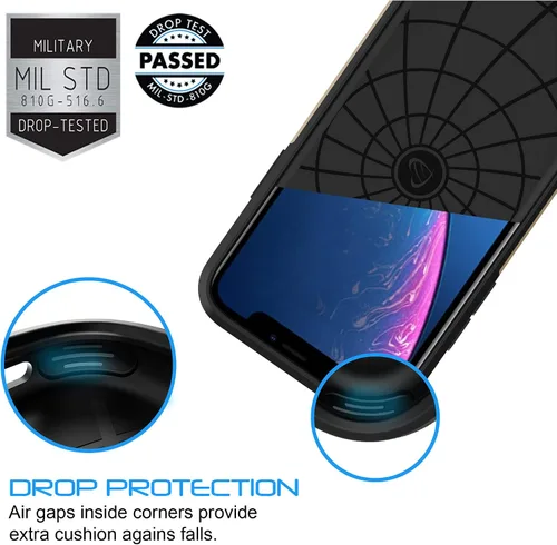 Vista 3 de Luvvitt Ultra Armor - Funda diseñada para iPhone 11 Pro Max 6.5 2019 con placa de metal extraíble para soporte magnético