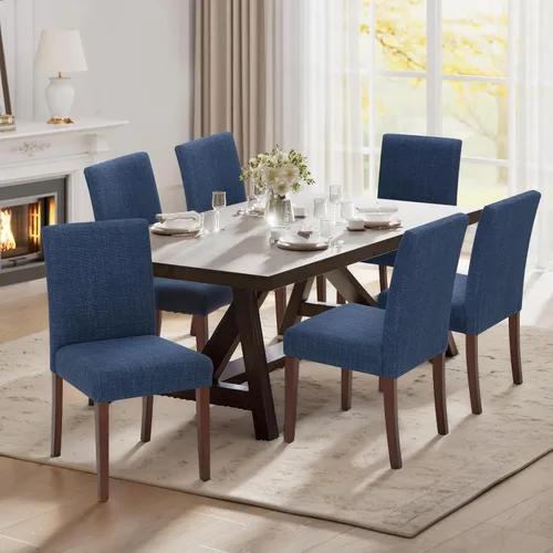 Vista 9 de MALOL Juego de 2 sillas de comedor tapizadas, sillas de comedor de tela, modernas sillas de comedor de madera, sillas auxiliares de cocina, silla