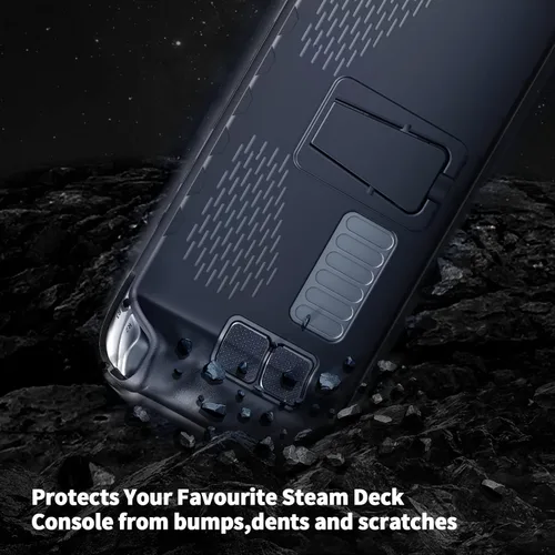 Vista 5 de BECONNA Protective Case for Steam Deck,TPU Protective Cover with Full Protection, Shock-Absorption, Non-Slip,Anti-Scratch Design, 6 Button Stikers