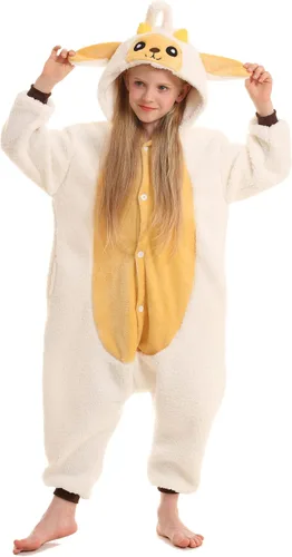 Vista 3 de DELEY Pijama unisex de una pieza para niños, pijamas de animales para Halloween, disfraz de cosplay para mujeres y hombres, ropa de dormir