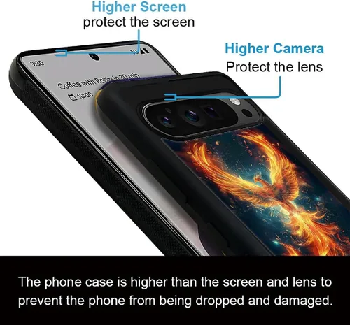 Vista 1722 de Compatible con Google Pixel 4A 5G Mobile Case Creative Acrylic Panel trasero Silicona Protección Grip especialmente diseñado para Google Pixel 4A 5G