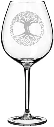 Vista 2 de MIP Brand Copa de vino Cáliz Celtic Tree Of Life Irish (17 oz sin tallo)