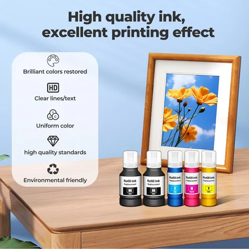 Vista 4 de Botellas de recarga de tinta ET-2850 ET-3760 ET-3850 (paquete de 5) para ET