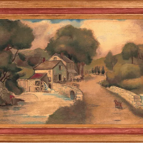 Vista 5 de CONCORD WALLCOVERINGS ™ Papel Pintado Frontera País Patrón Granja Ovejas Vacas Pollo Para Casa De Campo Cocina De Granja, Beige Verde Marrón, 15