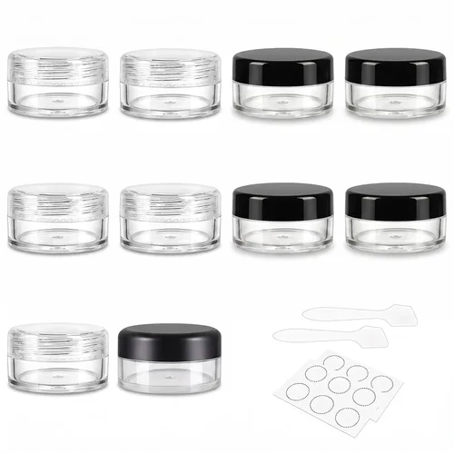 Vista 11 de Contenedores de muestra de 0.11 oz 10 unidades de contenedores vacíos de Negro