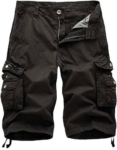 Vista 8 de Leward Pantalones cortos cargo de sarga de algodón para hombre, ligeros para exteriores