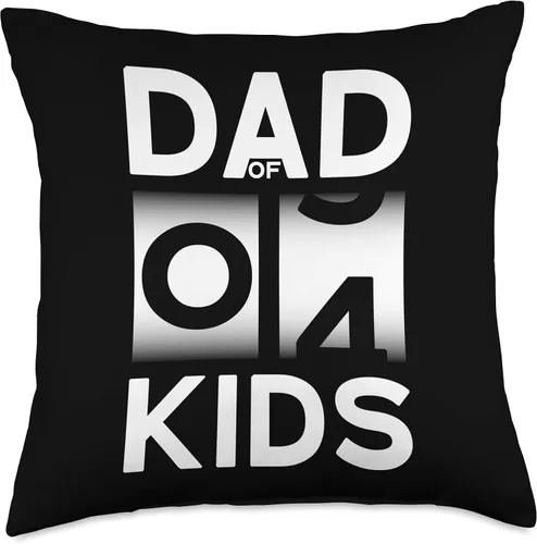 Vista 4 de VATER VIER KINDER 4 Children Finally Become Dad Fourth Child Throw Pillow, 16x16, Multicolor