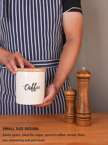 Vista 4 de LEETOYI Contenedores de almacenamiento de alimentos de porcelana con tapa, diseño de tamaño pequeño y ahorra espacio, 4.5 pulgadas, color blanco