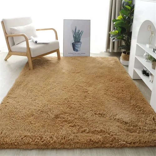 Vista 10 de Lifup Alfombra rectangular esponjosa para sala de estar o dormitorio, color Naranja
