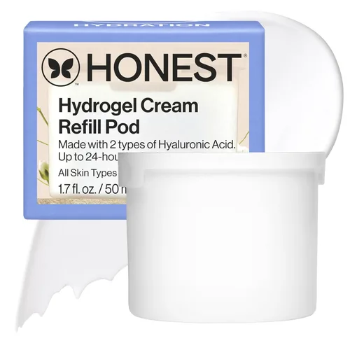 Vista 13 de Honest Beauty Mini crema de hidrogel con ácido hialurónico Crema de agua ligera e hidratante Suave para pieles sensibles, sin fragancia, vegana