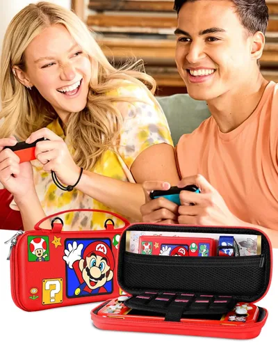 Vista 6 de Xinocy for Nintendo Switch Lite 7 in 1 Storage Accessories Kit with Travel Carrying Case+Switch Lite Protective Cover+Game Case