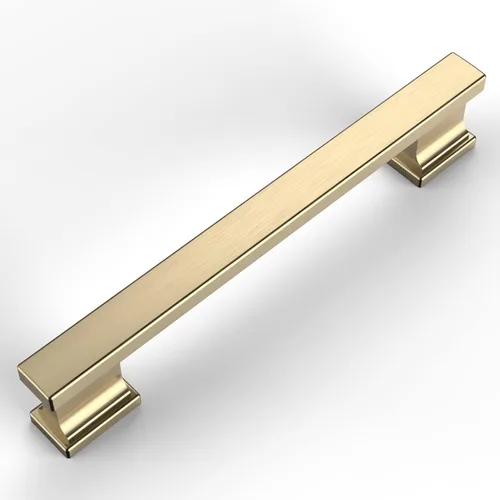 Vista 19 de Asidrama - Paquete de 6 manijas de gabinete de cocina color latón cepillado de 3.75 pulgadas (96mm), tiradores para gabinete, accesorios